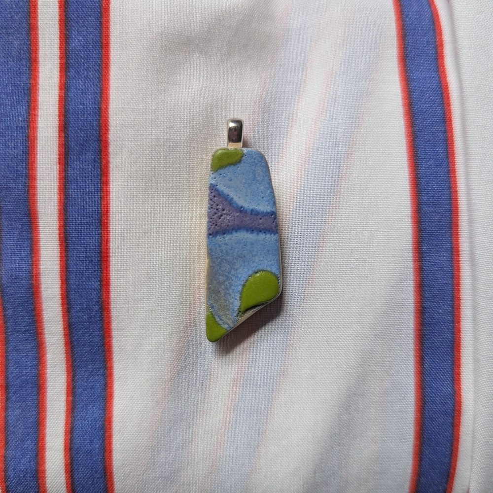 Blue and Green Abstract Pendant